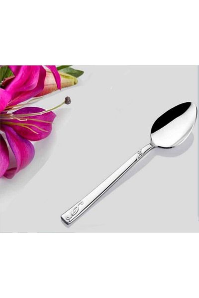 İNTER CELİK Inter Bade Model Dessert Spoon 12 Pieces