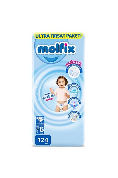 Molfix Baby Diapers Ultra Opportunity Package Size 6 124 Pcs