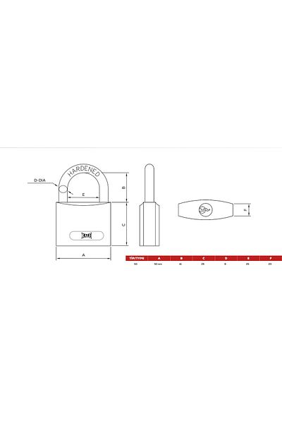 Kale Kilit Padlock Casting 50mm (10 pcs)