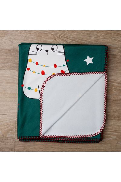 The Lucid Lab Chubby Christmas Cats Fleece TV Blanket