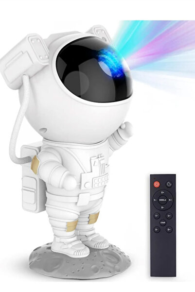 GİLLİ STORE Astronot Projektör Gece Masa Lambası Galaxy Gökyüzü Star Projeksiyon Kumandalı Samanyolu Aydınlatma