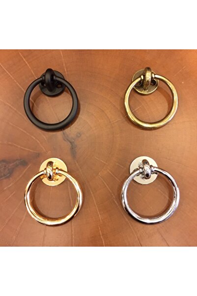 Gürçay Halka Süs Kulp Çekmece Kapak Sandalye Kulpu 60mm Siyah