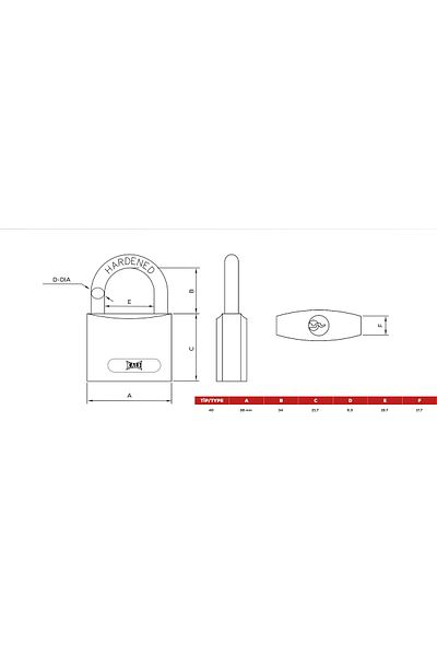 Kale Kilit Padlock Cast 40mm (10 pcs)