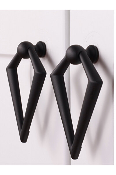 blackwhiskers Üçgen Sarkaç Düğme Siyah Mutfak Vestiyer Dolap Çekmece Kulp Ucg...