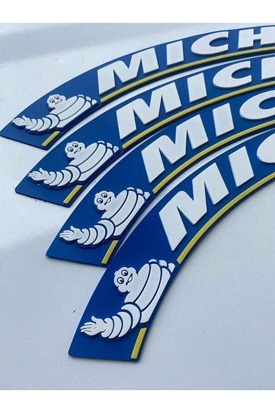 bombtire Michelin New Model Blue White Large Size 3.2 Cm Tire Lettering - 4 Pieces of Tire Labels