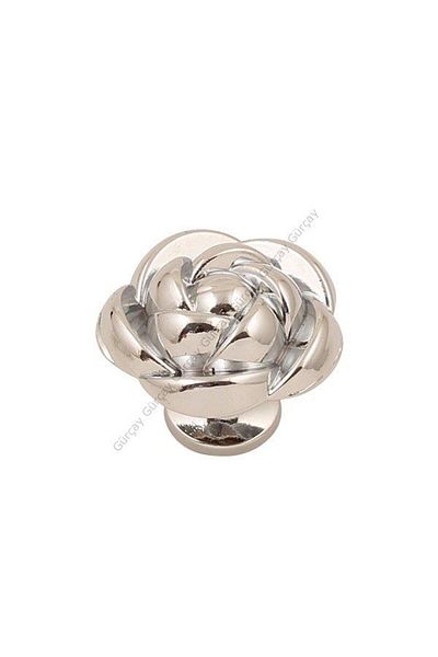 Gürçay Rose Button Handle Chrome (2 Pieces)