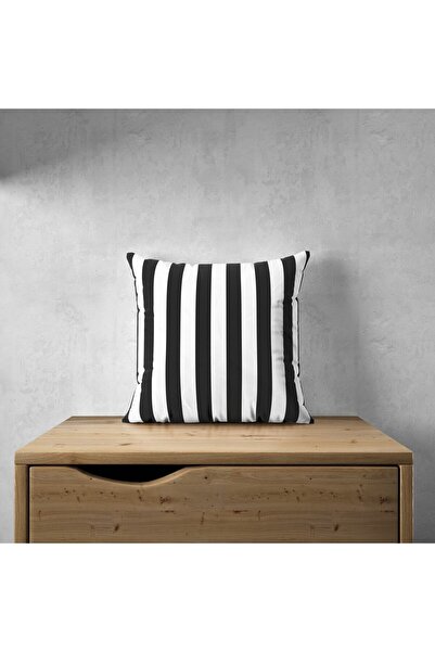 Lostello Home Black and White Striped Digital Printed Throw Pillow Cover 43*43