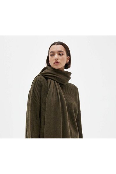 arslan deco Fleece Scarf, Thick Scarf, Dark Khaki Scarf