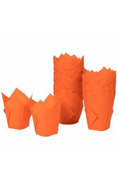 Trend Hediye Sepeti 200 Classic Tulip Capsules Orange Muffin Cake Molds, Tulip