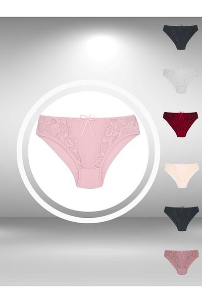 ŞahTan Women's Panties with Lace Detail on the Front
