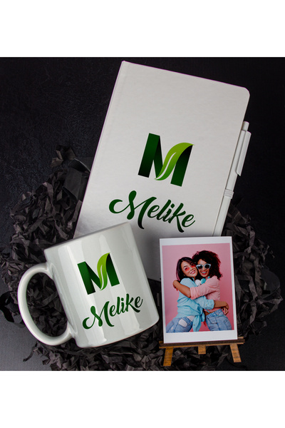 EJOYA Kişiye Özel Harf Tasarım Defter & Kalem & Kupa & Fotoğraflık Hediye Set...
