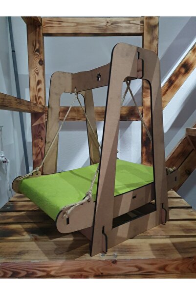 AquaHome Yeşil Ahşap Kedi Salıncağı 52 x 36 x 47 cm