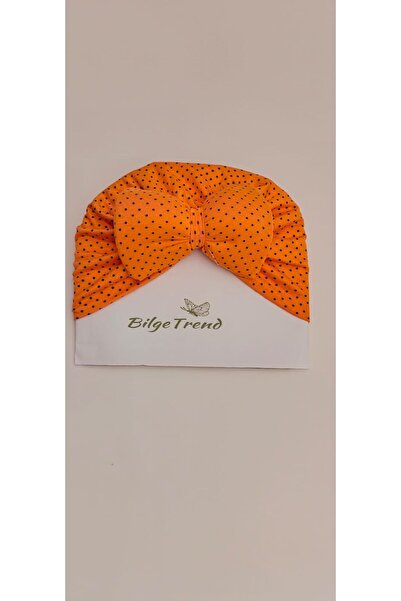 Bilge Trend Βρεφικό καπέλο διπλής στρώσης ελαστικό ύφασμα πουά με φιόγκο