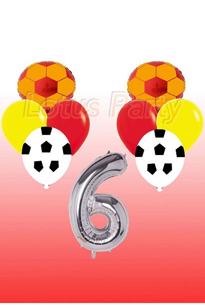 LOTUS PARTY Yellow Red Football Themed Balloon Set Party Supplies Yellow Red Balloon - Age 6