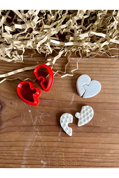 Volala Puzzle Kalp Polimer Kil / Seramik Küpe Kalıbı