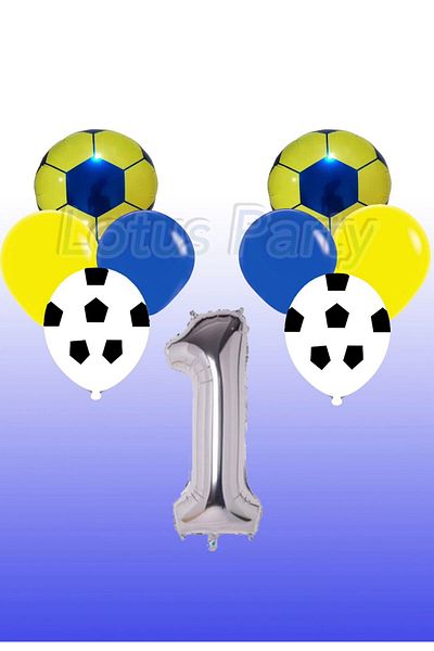 LOTUS PARTY Κίτρινο Navy Blue Σετ μπαλόνι με θέμα το ποδόσφαιρο Προμήθειες για πάρτι Κίτρινο Navy Blue Balloon - Ηλικία 1