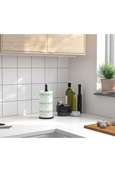 IKEA Tezgah Üstü Plastik Havluluk Yükseklik: 30 Cm İkea Kağıt Havlu Standı Siyah Genişlik: 13 cm