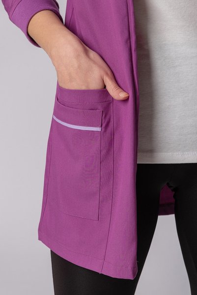 Medikal Dolap Bergama Women's Long Sleeve Dried Rose Single Top Lycra - Zippered - Doctor Nurse Uniform - Scrubs