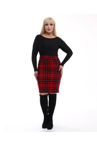 Butik Nilyam Fusta creion din piele intoarsa de marime mare pentru femei 22023 Rosie Claret