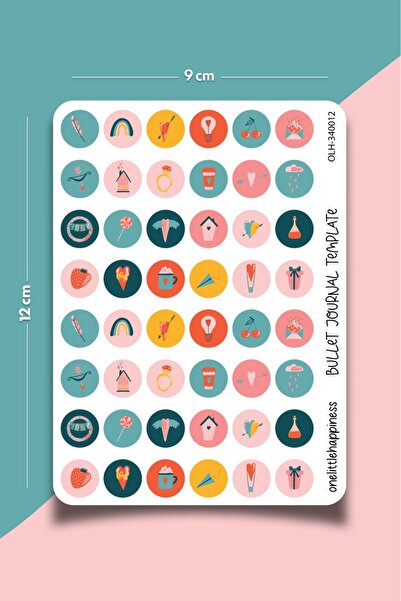One Little Happiness Set de autocolante cu pictograme Bullet Journal - Notebo...