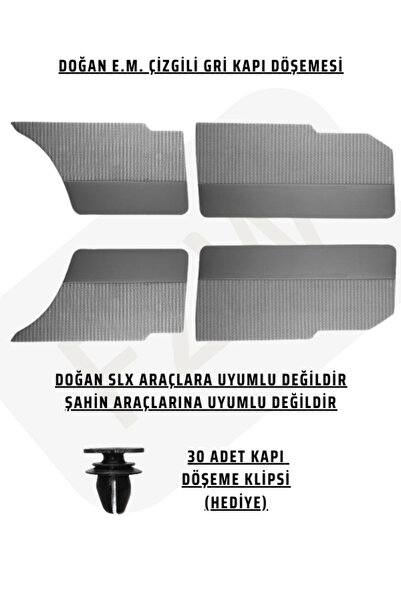 FZW TOFAŞ M131 DOĞAN L/SL KAPI YÜZÜ DÖŞEMESİ ÇİZGİLİ GRİ TAKIM