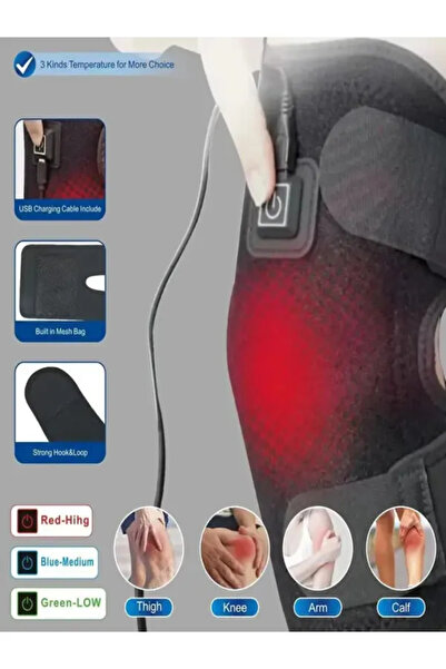STLIFE Elektrikli Isıtmalı Diz Masaj Aleti Usb Diz Dirsek Masaj Tedavisi Dizl...