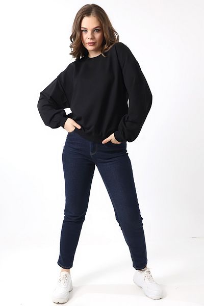 Empoli Hanorac oversize pentru femei, negru, cu 2 fire
