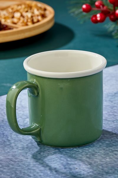ŞAKİLATA CONCEPT Enamel Look 400 ml GREEN Tea-Coffee Cup Mug