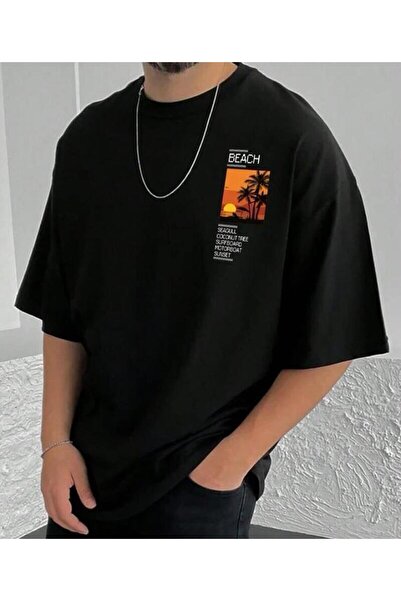 khufu Μαύρο μπλουζάκι με στάμπα με στάμπα