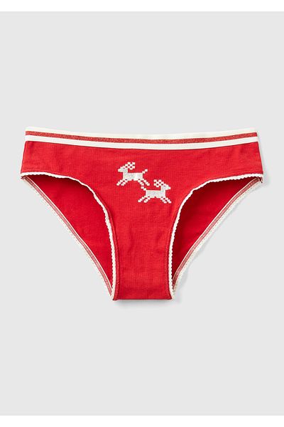 United Colors of Benetton Red Animal Printed Girl's Slip