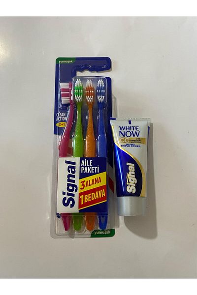 Signal White Now CC Toothpaste 50 ml + Toothbrush 3+1 Soft
