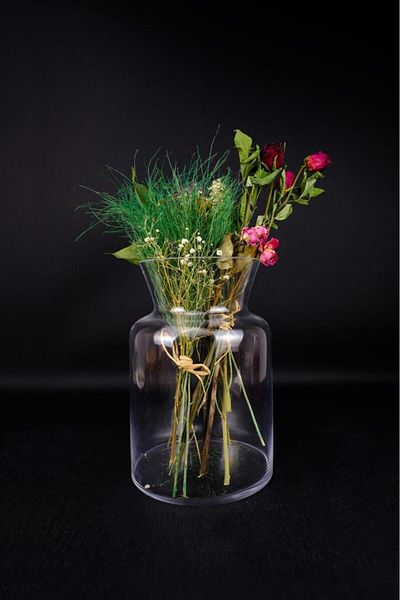 Digithome 25 cm Elan Decorative Glass Vase - Vz.Eln.001 C1-1-288