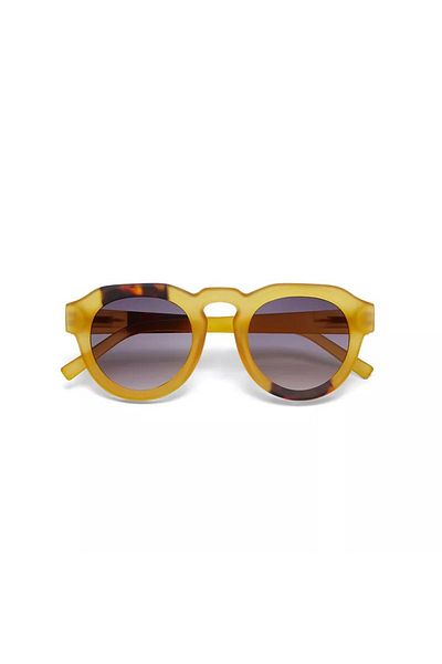 Okkia Zeno Round Unisex Yellow Sunglasses Black Gradient