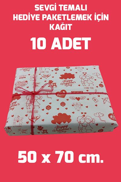 Netsan Etiket Love Themed 50x70cm 10 Pieces of Plush Paper