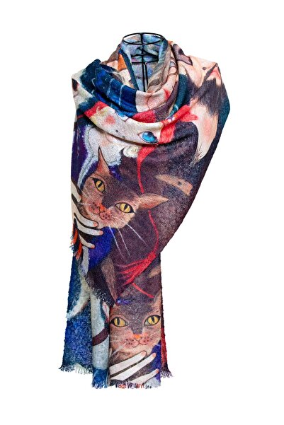 CASHMERE AND SİLK MAWLANA Şal imprimat din caşmir modal