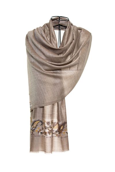 CASHMERE AND SİLK MAWLANA 85% CASHMERE 15% SILK PRINTED SHWAL
