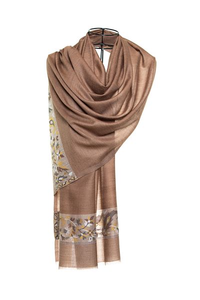 CASHMERE AND SİLK MAWLANA 85% CASHMERE 15% SILK PRINTED SHWAL