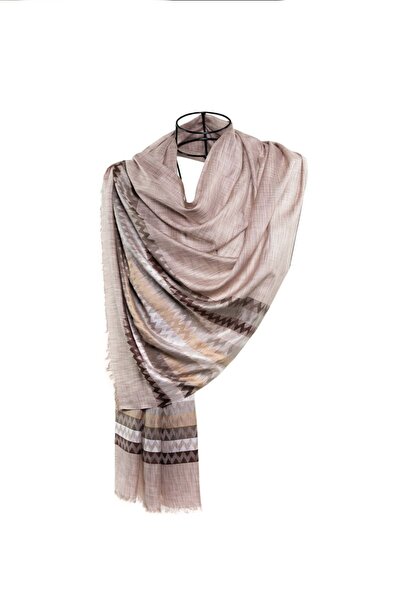 CASHMERE AND SİLK MAWLANA Şal modal în zig-zag