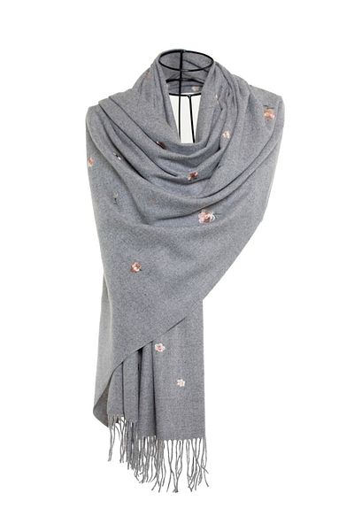 CASHMERE AND SİLK MAWLANA Modal Cashmere Embroidered Shawl