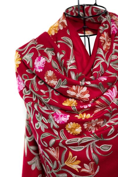 CASHMERE AND SİLK MAWLANA Modal Cashmere Embroidered Shawl