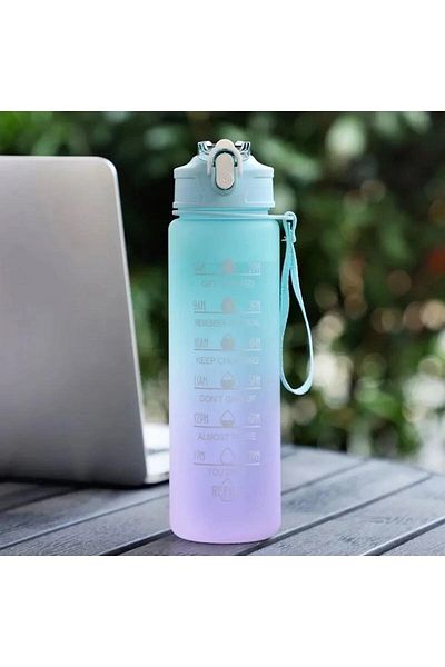 OSMEY 900 Ml Purple Motivational Water Bottle Children's Cute Water Bottle Bpa Free Water Bottle