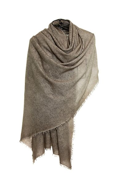 CASHMERE AND SİLK MAWLANA B,b Cashmere Double Color Knitted Shawl