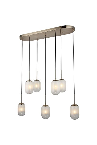 LUCEA Oderzo 7 Lı Antik Lak Sıralı Avize 7xe14