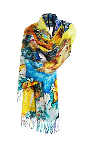 CASHMERE AND SİLK MAWLANA Şal imprimat din caşmir modal