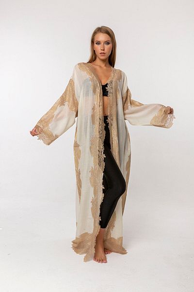 CASHMERE AND SİLK MAWLANA French Lace Lourx Abaya