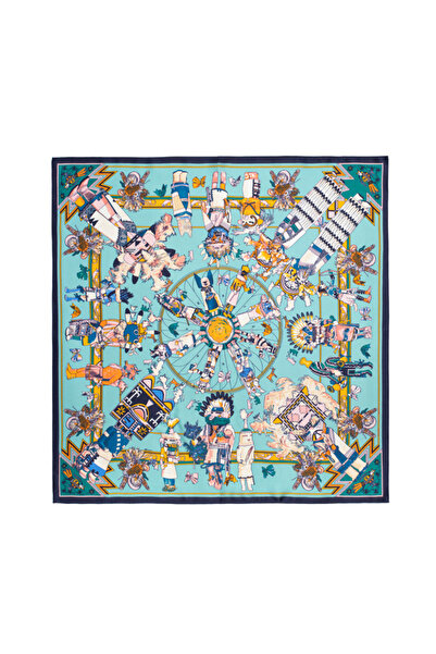 CASHMERE AND SİLK MAWLANA 100% Silk Scarf (50*50)