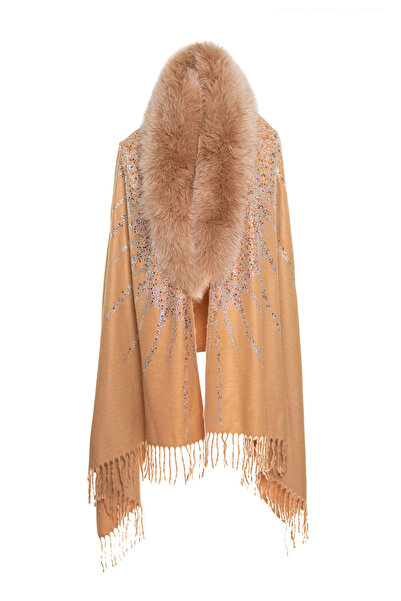 CASHMERE AND SİLK MAWLANA MODAL KAŞMİR KRİSTAL TİLKİ ŞAL