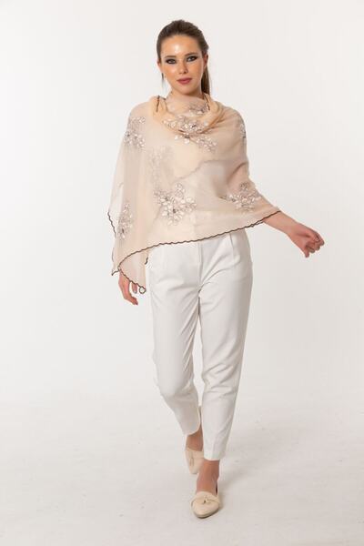 CASHMERE AND SİLK MAWLANA Cashmere Embroidered Shawl