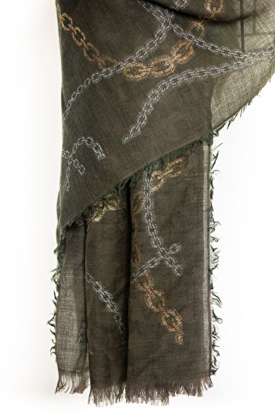 CASHMERE AND SİLK MAWLANA Wool Modal Cashmere Chain Model Shawl