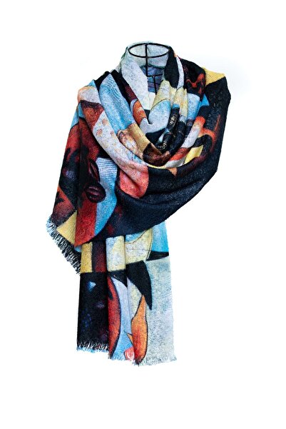 CASHMERE AND SİLK MAWLANA Şal imprimat din caşmir modal